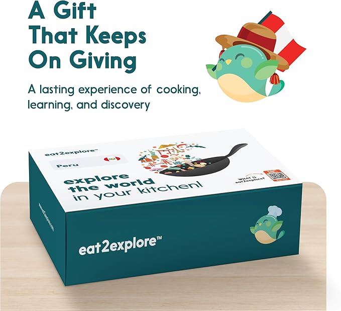 Cooking Kits for Kids - Interactive & Educational Set with 3 Recipe Cards, Key Ingredients & Cooking Tools - Ideal Idea for Kids who Love to Create Meals (Peru Edition)