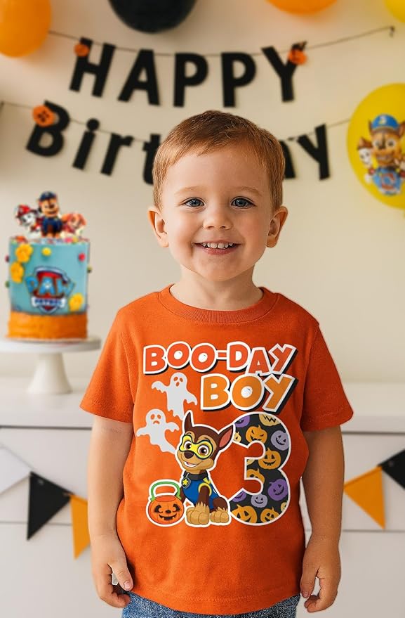 Paw Patrol Chase 3rd Birthday Boy Shirt - Toddler T-Shirt Gift Outfit for Party - Clothes for 3 Year Old Boys