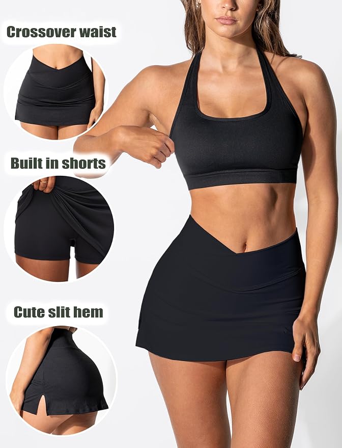 OZICERD High Waisted Golf Skort Tennis Skirt for Women Bodycon Mini Skirt Short Pickleball Athletic Skirt with Shorts