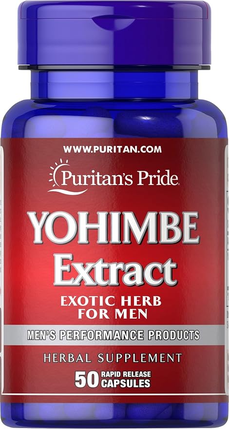 Puritan's Pride Yohimbe Exotic Herb for Men 250 mg, Dietary Supplement, 50 Rapid Release Capsules