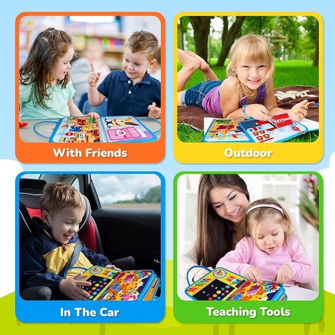 teytoy Toddler Busy Board -Montessori Toys for Kids Toddlers,Sensory Toys Educational Activity Board for Preschool Learning Fine Motor Skills,Boys Girls Travel Toys Gifts Busy Book