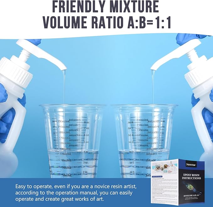 Epoxy Resin 1 Gallon - Crystal Clear Epoxy Resin Kit - Self-Leveling, High-Glossy, No Yellowing, No Bubbles Casting Resin Perfect for Crafts, Table Tops, DIY 1:1 Ratio