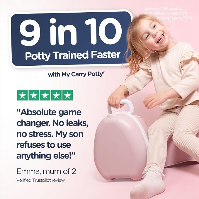 My Carry Potty - Blush Pink Travel Potty, Award-Winning Portable Toddler Toilet Seat for Kids to Take Everywhere