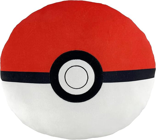 Northwest Pokemon Poke Ball Cloud Pillow 12" – Plush Pokemon Stuffed Toy, Kids Room Decor, Cartoon Character Pillow, Gift for Boys & Girls