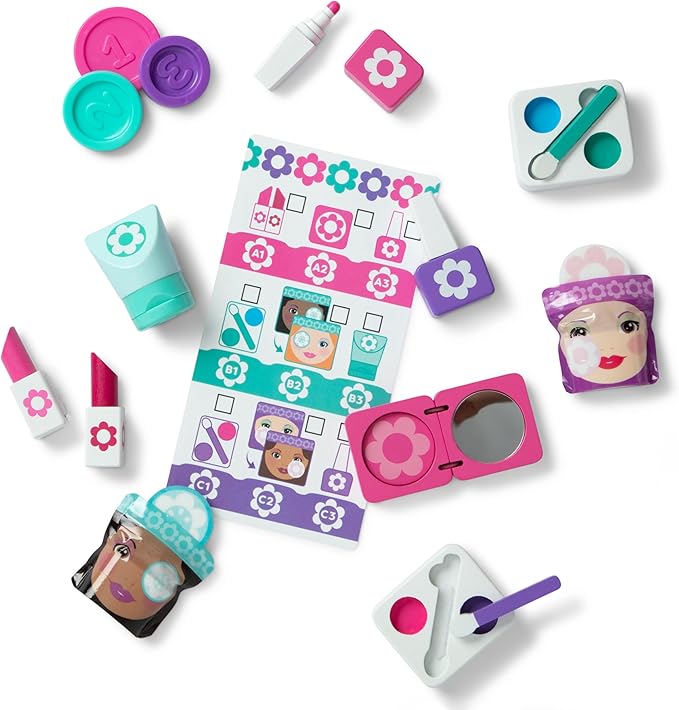 Melissa & Doug Sort, Stock, Select Beauty Kiosk Vending Machine Play Set, Pretend Makeup Wooden Toy for Boys and for Girls 3+ - FSC Certified