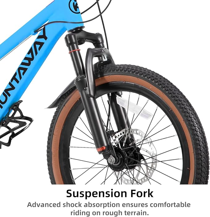 KEANO Huntaway 20 24 Inch Kids Bike for Boys & Girls Ages 7-12 Years Hardtail Mountain Bike for Kids with Aluminum Frame and 7-Speed Drivetrain Children Bicycle