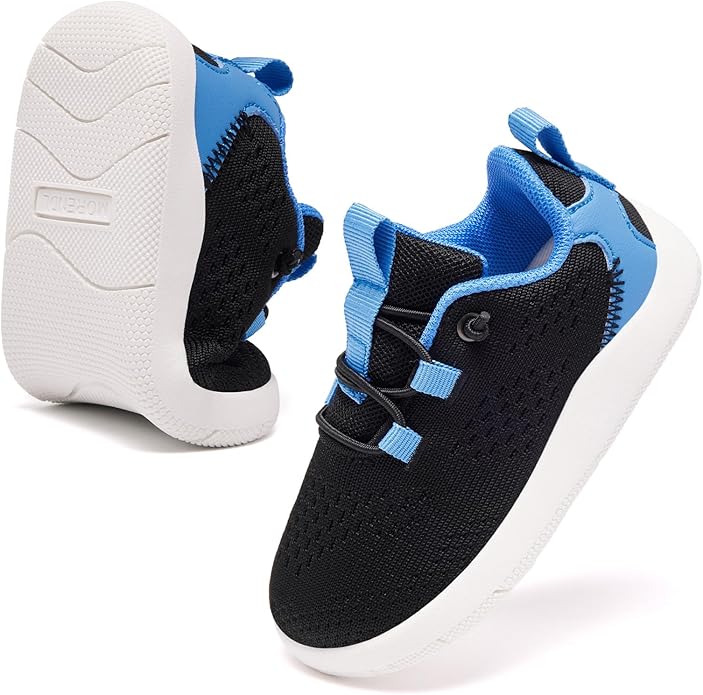 MORENDL Wide Toddler Shoes Baby Walking Shoes Girls Boys Zero Drop Minimalist Sneakers Slip On Tennis Shoe Breathable Naturally Flexible