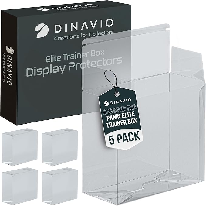 Dinavio Crafthouse PET Plastic ETB Protector Case 5 Pack - Elite Trainer Box Protector - ETB Case Compatible with Elite Trainer Boxes (Pack of 5)