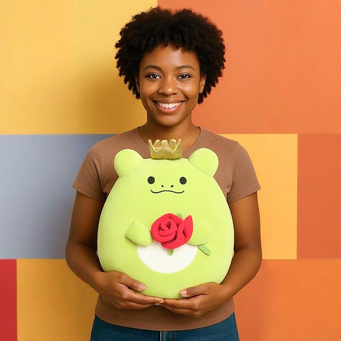 Original 13-inch Large Frog Plush Pillow Stuffed Animal Toy,Big Size Cute Soft Toys Fat Kawaii Hugging Pillows Cuddle Plushie,Gift for Kids Children