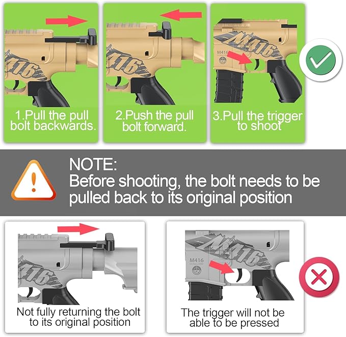 Toy Gun with Soft Bullets Shell Ejecting, Manual Foam Blasters Guns with 60 Bullets, Toy Gun Birthday Gift, Yellow