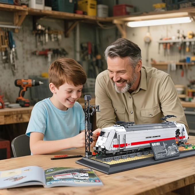 BR101 Train Building Block Set with Track 66802, Creative Train Model Set, Collectible Electric Locomotive Display, Ideal Gifts for Boys and Adults(1928PCS)