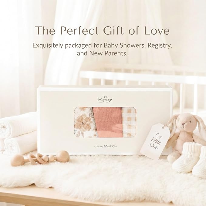 Konssy Muslin Baby Bibs 10 Pack Baby Bandana Drool Bibs 100% Cotton for Unisex Boys Girls
