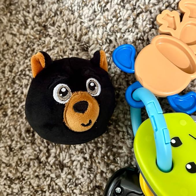 The Petting Zoo Black Bear Stuffed Animal Plushie, Gifts for Kids, Squishiez Wildlife Animal Squeeze Toy, Bear Panda Plush Toy, 3 inches