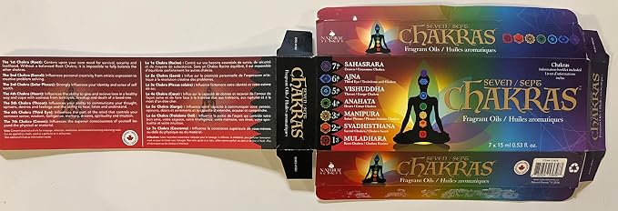 Chakras Relaxation Essential Oils Set of 7 - Concentrated Natural Oils for Diffuser, Massage, Reflection, Meditation, Environmental Scenting and Energy Work