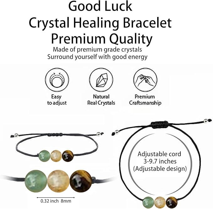 Healing Crystal Keychain Bracelet Set Healing Stones Anxiety Relief Natural Crystal Keychain for Women