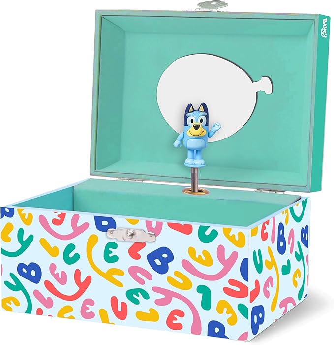 Bluey & Bingo Jewelry Box for Girls - Musical Jewelry Box with Spinning Figurine, Bluey & Bingo Toys for Kids Ages 3-5 - Plays Bluey Theme Song - 6 x 4.7 x 3.5 in