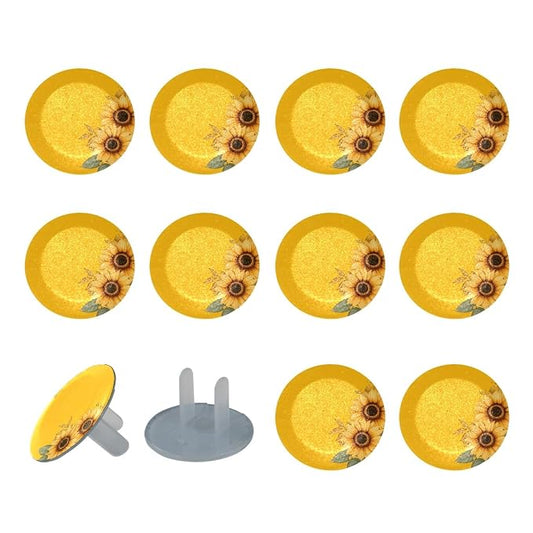 Outlet Covers (12 Pack)- Yellow Sunflower (2) Outlet Plug Covers - Baby Safety Child Proof