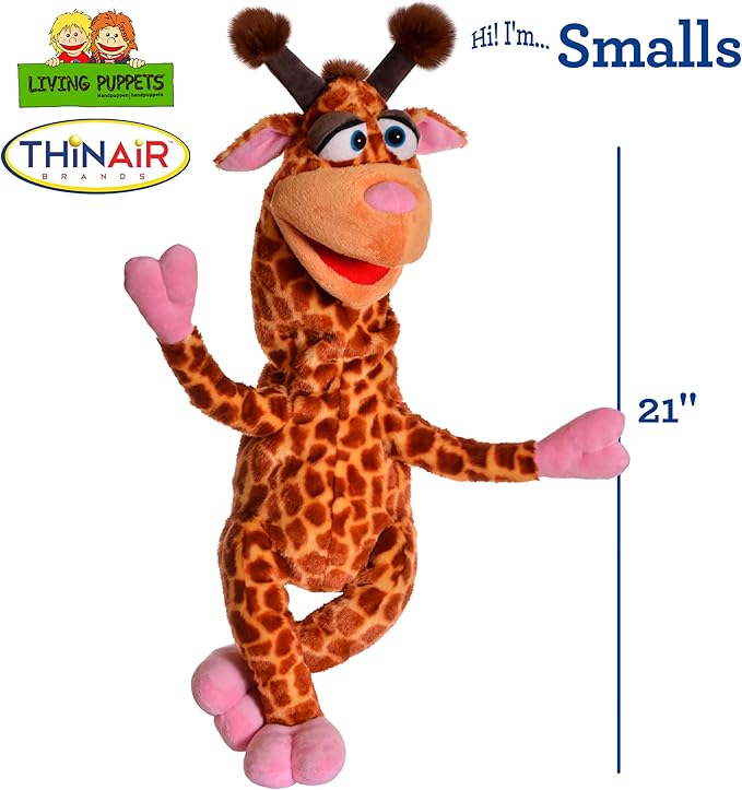 Living Puppets 21-Inch Plush Giraffe Hand Puppet - Fine European Design, Ultra-Soft and Cuddly, Promotes Child Development, Safety Certified, Teacher-Recommended for Boys and Girls