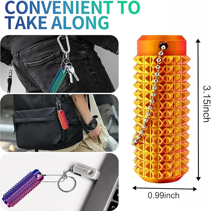 6pcs Little Ouchies Pain Stim Fidget Toy,Mini Pocket Spiky Grippie Stim Keychain Fidget Toys,Key Pendant with Pain Stimulation and Decompression Design for Adults,Novelty Stress Relief Gift for Friend