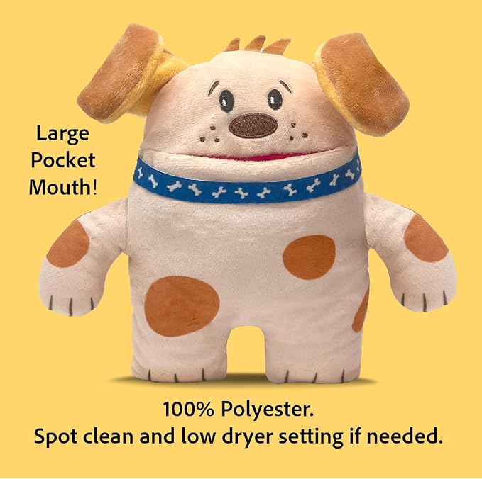 The Tooth Brigade Tooth Fairy Pillow | Stuffed Plush with Large Pocket Mouth for Lost Teeth, Treasures, Prizes - Fun and Interactive Plush, Perfect Kids, Boys, & Girls Gift (OBI Dog)