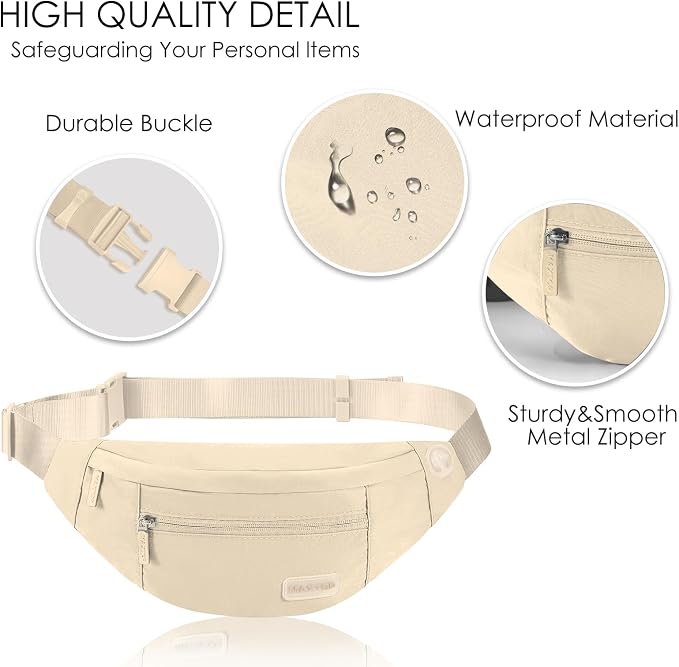 MAXTOP Large Crossbody Fanny Pack with 4-Zipper Pockets,Gifts for Enjoy Sports Festival Workout Traveling Running Casual Hands-Free Wallets Waist Pack Phone Bag Carrying All Phones
