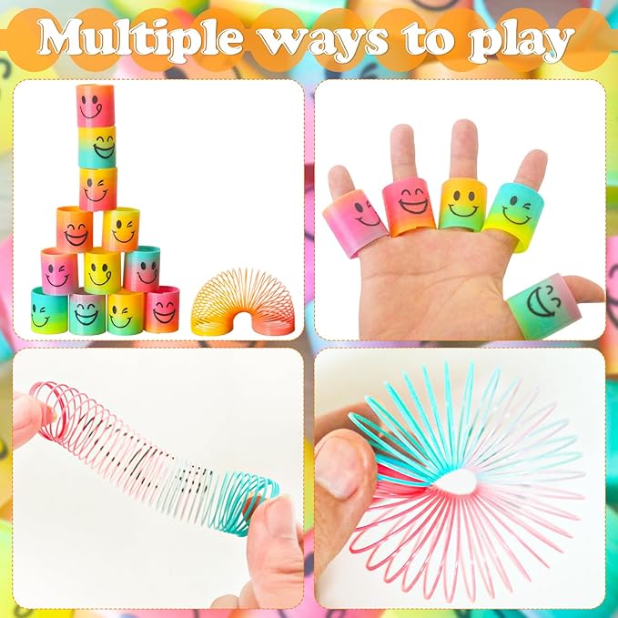 84 Pack Mini Spring Party Favors Toys Magic Fidget Stress Coil for Favor Carnival Prize Birthday Goodie Bag Stuffers for Kids Boys Girls