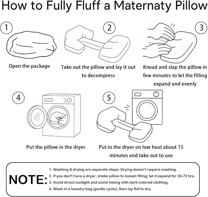 Pregnancy Pillow for Sleeping, Portable Maternity Pillow Double-Side, Belly, Hip, Back Support for Pregnant Women, Maternity Wedge Pillow for Reducing Pregnancy Fatigue- Detachable & Washable