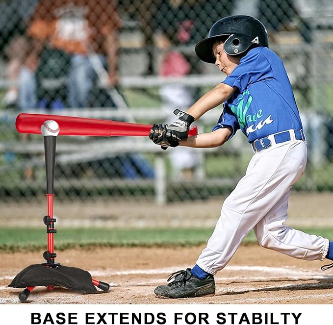 Baseball Tee for Kids,Youth Stand Set,Teeball Set,Youth Baseball,Softball Batting Tee Set,Easy Adjustable Height