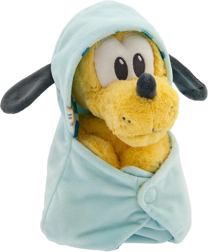 DISNEY STORE Official Babies Collection: Pluto Plush in Swaddle with Detailed Plush Features - Official Soft Toy - Stuffed Animals for Babies - Perfect for Fans & Kids