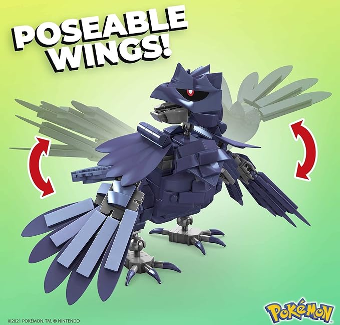 MEGA Corviknight Building Set With 340 Compatible Bricks and Pieces and Poké Ball, Toy Gift Set