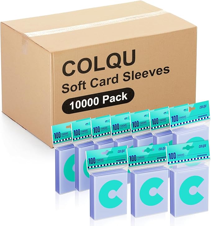 10000ct Clear Card Sleeves for Trading Cards, Soft Baseball Sports Card Sleeves, Soft Plastic Protector Fit for MTG Game Standard Cards