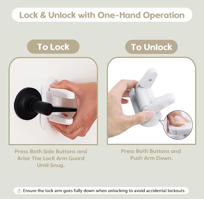 Gift Boutique Door Lever Lock (8 Pack) with 16 Bonus Pinch Guards, Child Proof Door Lever Locks for Toddlers, Easy Adult One-Hand Use, No Tools Installation, Strong Adhesive Child Proof & Home Safety