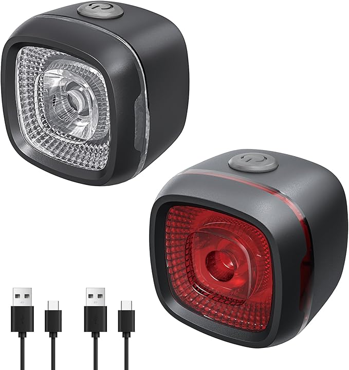 Bicycle Front and Rear Lights,Bike Light, Type-C Rechargeable, Flashing Light，Suitable for Night Riding, Cycling，Accessories for Bicycle，Headlight &Taillight for Girls Kids