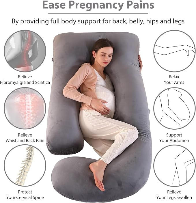 Victostar Pregnancy Pillow,57 inches U Shaped Maternity Pillow with Removable Cover Full Body Pillow Support for Back, HIPS, Legs, Belly