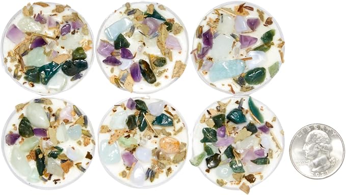 Pisces Zodiac Candle (Feb. 19 - Mar. 20) -Soy Candle - All Natural Aromatherapy Candle - Pisces Horoscope Candle - Crystal Candles - Set of 6 Tealights