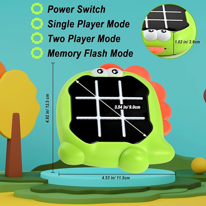 Electronic Tic Toe Bolt Game, 3-in-1 My toeTac Digital Tic Toe Game, Travel Board Fidgets Games for Kids 4 8 12, Brain Memory Games for Kids, Birthday Toy for Girl Boy