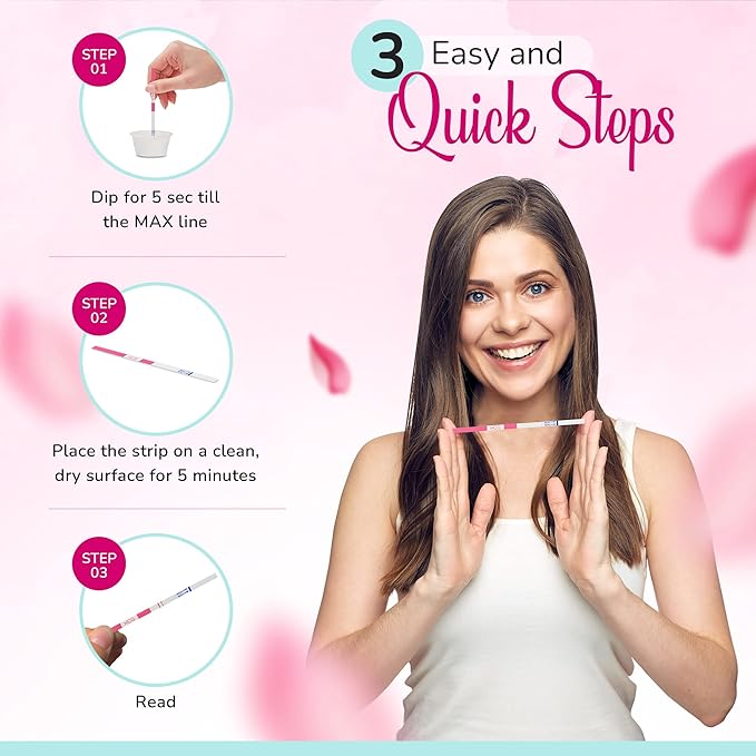 Clinical Guard 100 Pregnancy Tests Strips - Sensitive & Accurate Measurement Within 5 mins - Early Detection Pregnancy Test Strip - Easy to Use for Home Tests - HCG Test Strip Kit (Pack of 5)