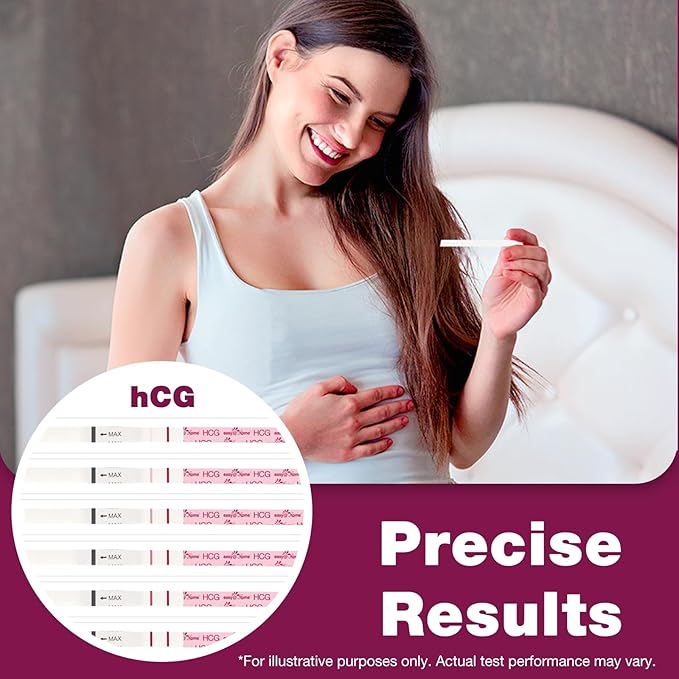 Easy@Home Pregnancy Test Strips: 40 Bulk Pregnancy Strips, Early Detection hCG Test Kit - Pruebas de Embarazo, Powered by Premom APP | 40 Pack