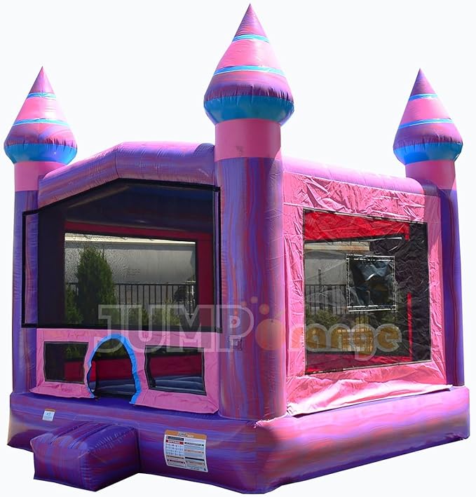 JumpOrange Purplish Commercial Grade Bounce House for Kids and Adults (with Blower), Basketball Hoop, Outdoor Indoor, Birthday Party Rental, Big Inflatable, 13x13