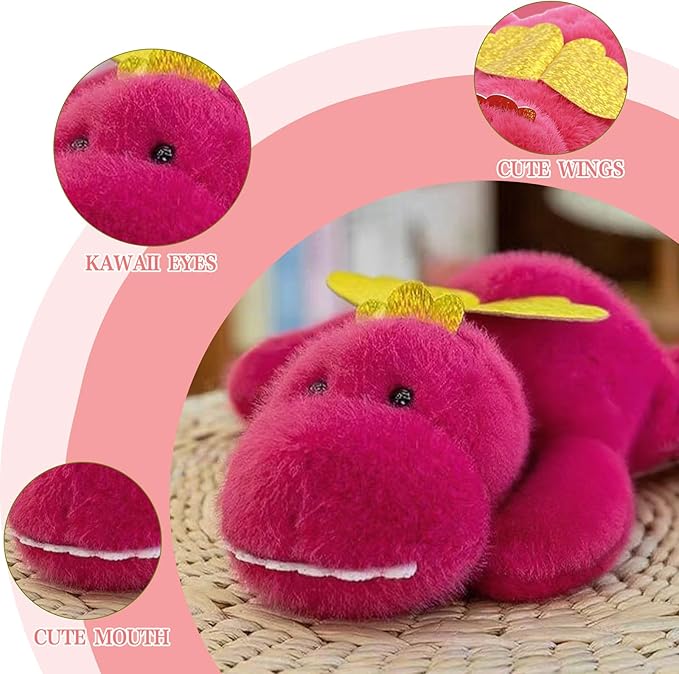 7.8in Dragon Plush Stuffed Animal Cute Dragon Plush Toy Ultra Soft Hugging Gift for Kids Girls Boys (Dragon)
