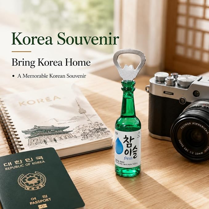 Korean Soju Bottle Magnet Bottle Opener | Fridge, Bar Kitchen, Souvenir Gift
