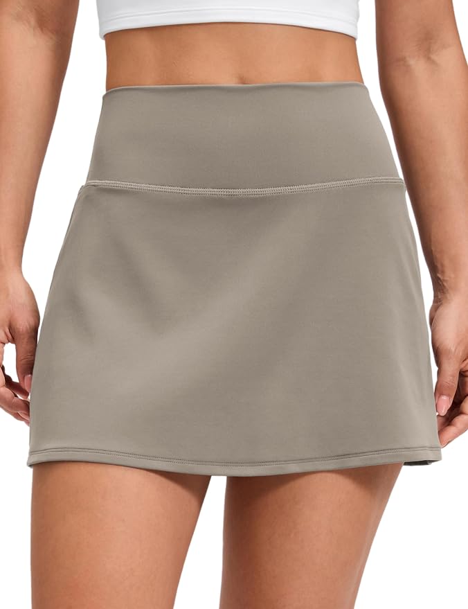CRZ YOGA Butterluxe High Waisted Tennis Skirts | Built-in Shorts with Pockets, Extremely Soft, Casual, A Line, Stretchy, Mini, Skort for Women