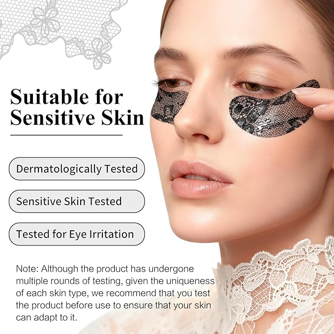 SPRINGSKY Under Eye Patches,Lace Eye Mask for Puffy Eyes and Dark Circles,Collagen Skin Care Products,Hydrating,Smoothing,Anti-Aging Eye Patch for Under Eye Bags（24 Pairs）