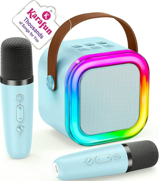 Karaoke Machine for Kids, 2026 TOP Birthday Gifts Toys Ideas for Boys Ages 4, 5, 6, 7, 8, 9, 10, 12+ Years Old, Portable Mini MP3 Player with 2 Wireless Mics for Party