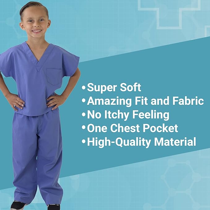Kids Scrubs Set Super Soft Children Scrub Set Kids Doctor Dress up