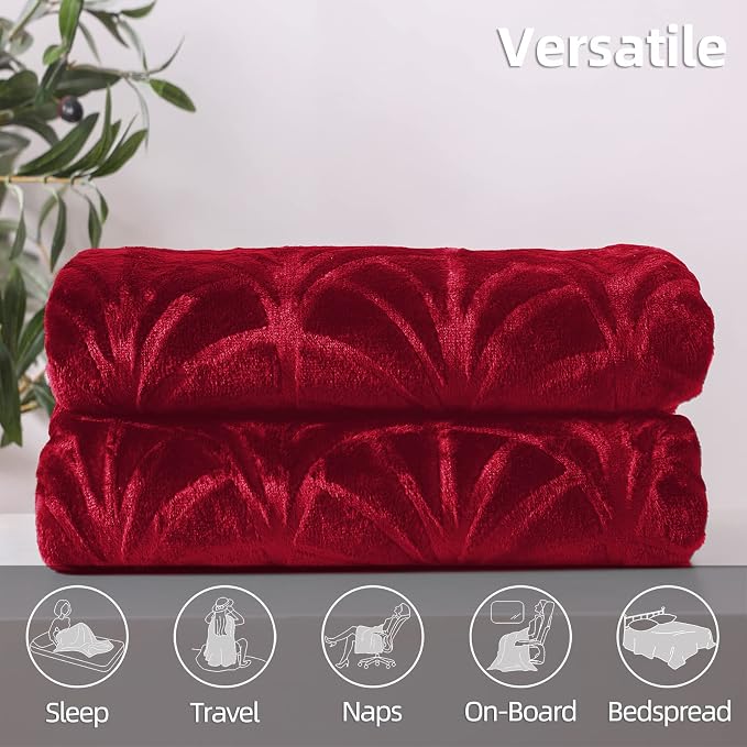 Whale Flotilla Soft Flannel Fleece King Size Bed Blanket, Red | Cozy Lightweight Breathable Coverlet, Plush Fluffy Bedspread, Vintage Pattern Decorative Blanket for Bed All Season, 90"x104"
