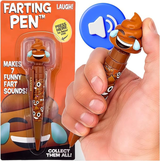 Farting Poop Pen with Multiple Funny Sounds - Perfect Halloween Games & Novelty Gift for Teens, Kids & Boys - Pen & Prank Toy for Halloween Parties, Games & Family Fun All Day (Laughing)