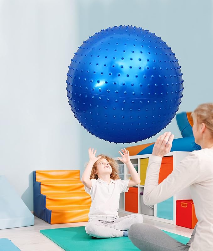 Large Sensory Massage Ball for Kids, 33.5" 85CM 3.1lb(1400g) Bouncy Exercise Ball for Toddlers, Big Inflatable Balls with Tactile Spikes, Outdoor Giant Yoga Ball, Large Beach Balls Play Ball