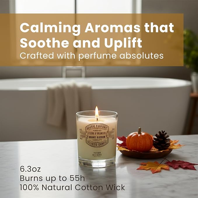 Panier des Sens Iris Long-Lasting Scented Candle, 6.3 oz | Hand-Poured In Provence | Up To 55 Hours Burn Time | 100% Natural Cotton Wick | Long-Lasting French Home Fragrance