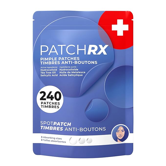 Pimple Patches for Face (240 Patches), Hydrocolloid Acne Patches with Tea Tree Oil & Salicylic Acid, Pimple Patch Pimple Stickers, Hydrocolloid Patch Acne Dots Acne Pimple Patches For Face